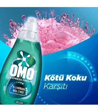 Omo Express Fresh Kötü Koku Karşıtı 37 Yıkama Beyaz Ve Renkliler Sıvı Deterjanı 2 x 1480 ml