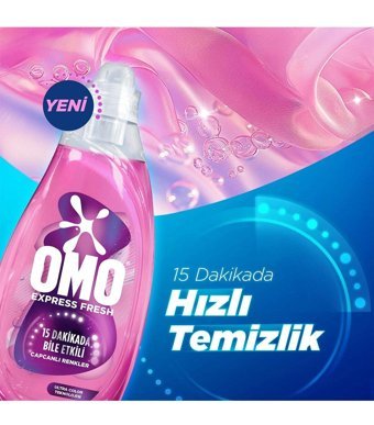 Omo Express Fresh Capcanlı Renkler 37 Yıkama Renkli Ve Siyahlar Sıvı Deterjanı 3 x 1480 ml