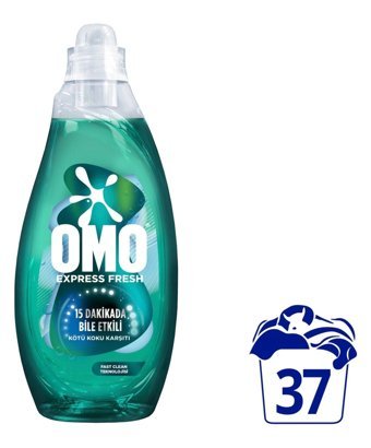 Omo Express Fresh Kötü Koku Karşıtı 37 Yıkama Beyaz Ve Renkliler Sıvı Deterjanı 4 x 1480 ml