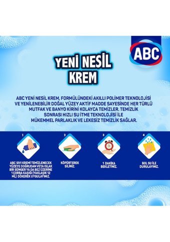 Abc Yeni Nesil Krem Amonyaklı Yüzey Temizleyici 4x750 ml