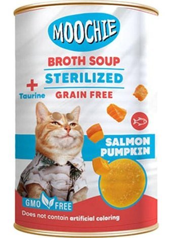 Moochie Kısırlaştırılmış Somon Parça Etli Yaş Kedi Maması 135 ml