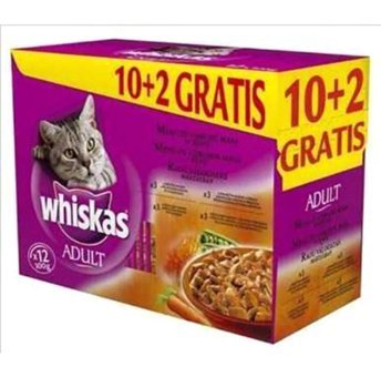 Whiskas Karışık Parça Etli Yaş Kedi Maması 12x100 gr