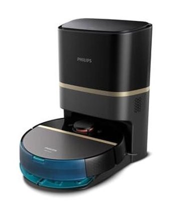 Philips HomeRun 7000 Serisi Aqua XU7100/01 Haritalı Çöp İstasyonlu Moplu Çift Fırçalı Hepa Filtreli Kuru 5000 Pa Siyah Robot Süpürge