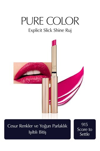 Estée Lauder Pure Color Explicit Slick Shine 915 Score To Settle Işıltılı Krem Lipstick Ruj