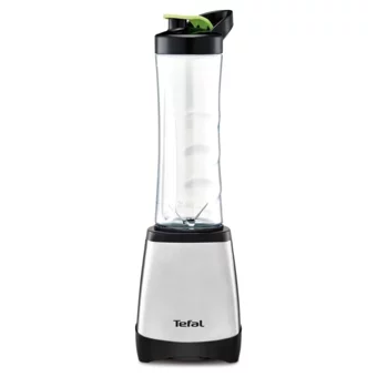 Tefal On The Go 600 ml Plastik Hazneli 4 Bıçaklı Kişisel Mini Mataralı Blender Gri