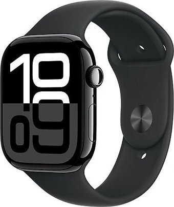 Apple Watch Series 10 GPS + Cellular WatchOS Su Geçirmez 46 mm Simsiyah Alüminyum Kasa ve Siyah Kauçuk Kordon Dikdörtgen Unisex Akıllı Saat