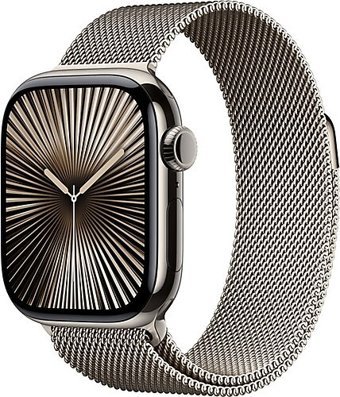 Apple Watch Series 10 GPS + Cellular WatchOS Su Geçirmez 42 mm Naturel Titanyum Kasa ve Naturel Milano Loop Kordon Dikdörtgen Unisex Akıllı Saat