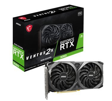 Msi Ventus 2X RTX 3060 OC 8 GB GDDR6 PCI-Express 4.0 DirectX 12 Ultimate SLI Crossfire 2 Fanlı 192 Bit Masaüstü NVIDIA Ekran Kartı