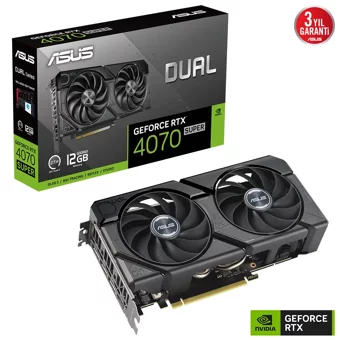 Asus Dual EVO RTX 4070 Super 12 GB GDDR6X PCI-Express 4.0 DirectX 12 Ultimate 2 Fanlı 192 Bit Gaming NVIDIA Ekran Kartı