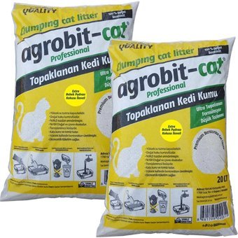 Agrobit Cat Bebek Pudrası Kokulu Topaklanan İnce Taneli Bentonit Kedi Kumu 2x20 lt