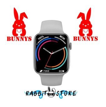 Bunnys Watch 8 Android GPS 45 mm Silikon Kordon Kare Unisex Akıllı Saat Gümüş