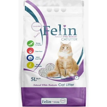 Felin Lavanta Kokulu Topaklanan İnce Taneli Bentonit Kedi Kumu 10 lt