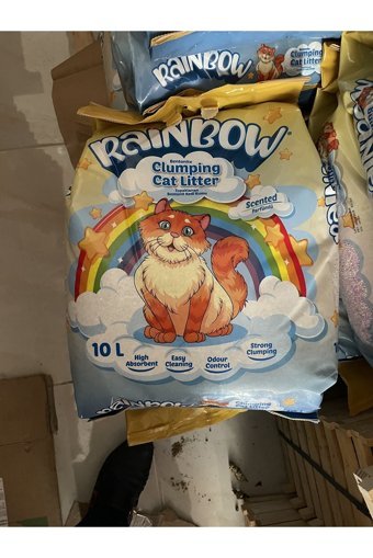 Rainbow Çiçek Kokulu Topaklanan İnce Taneli Bentonit Kedi Kumu 10 lt