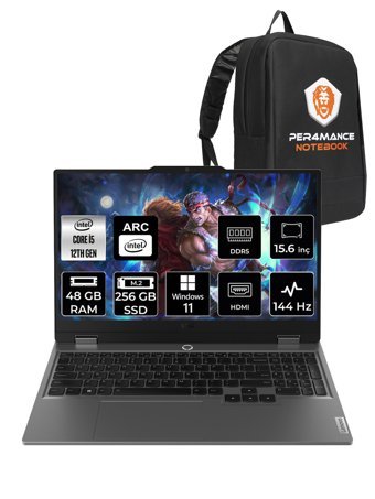 Lenovo LOQ 15IAX9I 83FQ000UTR Harici Intel UHD Graphics Intel Core i5 12450HX 48 GB Ram 256 GB SSD 15.6 inç Full HD Windows 11 Pro Laptop + PER4 Çanta