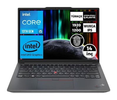 Lenovo Thinkpad E14 G5 21JK0004TX006 Harici Intel Iris Xe Graphics Eligible Intel Core i5 1335U 16 GB Ram 1 TB SSD 14 inç WUXGA FreeDos Laptop