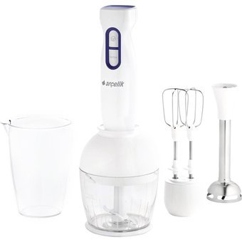 Arçelik K 1253 HBS 900 ml Plastik Hazneli Turbolu Çift Bıçaklı 3'lü Blender Seti Beyaz