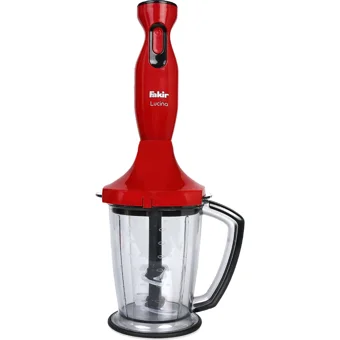 Fakir Lucina 1500 ml Plastik Hazneli Turbolu Çift Bıçaklı 4'lü Blender Seti Kırmızı