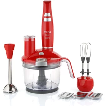 King Hilde 1500 ml Plastik Hazneli Turbolu 4 Bıçaklı 5'li Blender Seti Rose