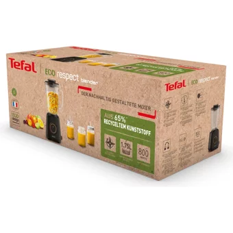 Tefal BL46EN Eco Respect 1700 ml Plastik Hazneli 4 Bıçaklı Tekli Sürahili Blender Siyah