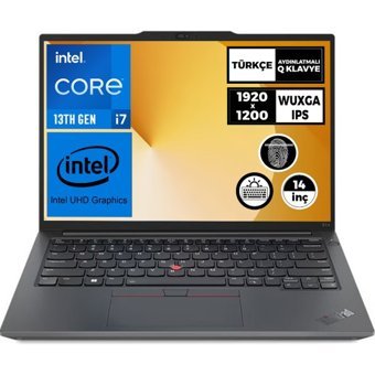 Lenovo Thinkpad E14 Gen 5 21JK0006TX 003 Harici Intel Iris Xe Graphics Eligible Intel Core i7 1355U 8 GB Ram 512 GB SSD 14 inç WUXGA FreeDos Laptop