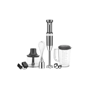 Kitchenaid Artisan Cordless 1000 ml Plastik Hazneli Turbolu 4'lü Mini El Blender Siyah