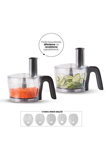 Karaca Mastermaid Power Multifunctional 10 In 1 1500 ml Plastik Hazneli 4 Bıçaklı 10'lu Blender Seti Siyah