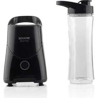 Schafer Stormy 600 ml Buz Kırıcılı Turbolu 4 Bıçaklı Kişisel Tekli Mini El Blender Siyah