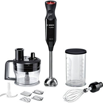 Bosch MS62B6190 Plastik Hazneli Çift Bıçaklı Tekli Blender Seti Siyah