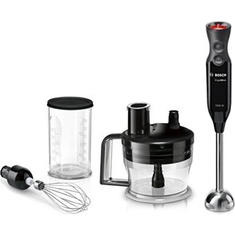 Bosch MS62B6190 Plastik Hazneli Çift Bıçaklı Tekli Blender Seti Siyah