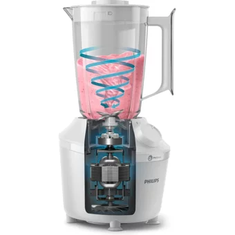 Philips 1900 ml Plastik Hazneli Buz Kırıcılı Turbolu Tekli Mini Sürahili Blender Beyaz