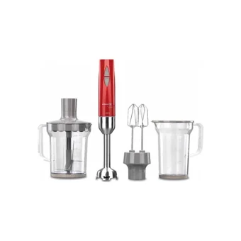 Korkmaz Vertex Mega 1250 ml Turbolu 4 Bıçaklı 4'lü Blender Seti Kırmızı