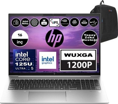 HP Elitebook 860 G11 8A4S8EA11 Harici Intel AI Boost Intel Core Ultra 5 125U 64 GB DDR5 Ram 2 + 2 TB SSD 16 inç WUXGA Windows 11 Pro Laptop + Zetta Çanta