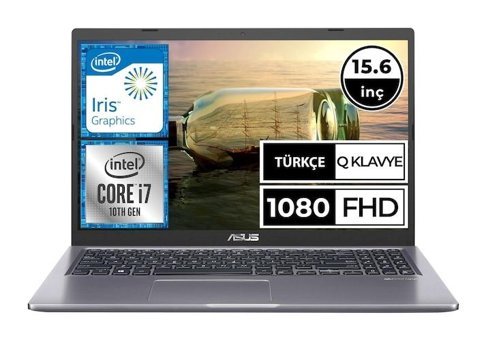 Asus X515JA-EJ2119 Harici Intel Iris Plus Graphics Intel Core i7 1065G7 8 GB Ram 256 GB SSD 15.6 inç Full HD FreeDos Laptop