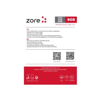 Zore T15139 Mini Çift Taraflı USB 3.0 Usb Type-A 8 GB Flash Bellek Gri