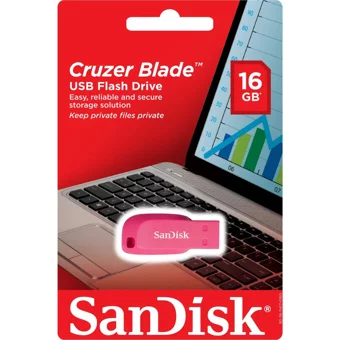 Sandisk Cruzer Blade Sdcz50C-016G-B35Ge USB 2.0 Usb Type-A 16 GB Flash Bellek Pembe