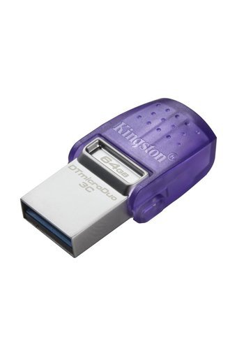 Kingston Data Traveler DTduo3Cg3 Çift Taraflı USB 3.2 Usb Type-A Type-C 64 GB Flash Bellek Mor