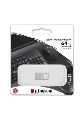 Kingston Data Traveler Dtmc3G2 Mini USB 3.2 Micro Usb 64 GB Flash Bellek Gri