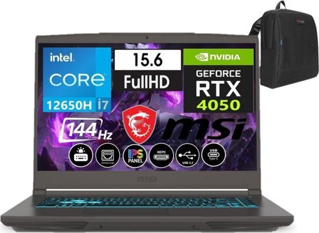 MSI Thin A15 B12VE-1891XTRW46 Harici GeForce RTX 4050 Intel Core i7 12650H 32 GB Ram 1 TB SSD 15.6 inç Full HD Windows 11 Pro Oyuncu Laptop + Zetta Çanta