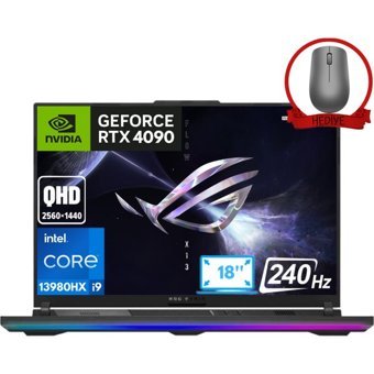 Asus Rog Strix Scar 18-N6040W-A65 Dahili GeForce RTX 4090 Intel Core i9 13980HX 64 GB Ram 4 TB SSD 18 inç QHD+ FreeDos Oyuncu Laptop + Anzar Mouse