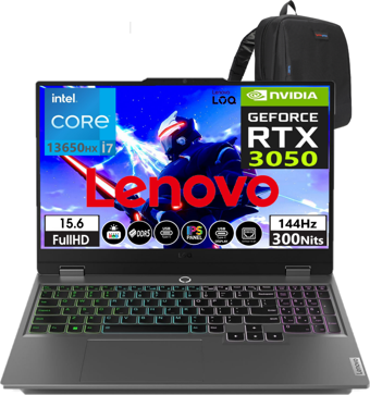 Lenovo LOQ 15IRX9 883DV00AFTR45 Harici GeForce RTX 3050 Intel Core i7 13650HX 96 GB DDR5 Ram 512 GB SSD 15.6 inç Full HD Windows 11 Pro Oyuncu Laptop + Zetta Çanta