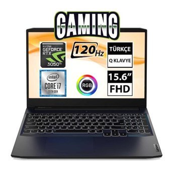 Lenovo Ideapad Gaming 3 15IHU6 82K101J9TX Harici GeForce RTX 3050 Tİ Intel Core i7 11370H 32 GB Ram 1 TB SSD 15.6 inç Full HD FreeDos Oyuncu Laptop