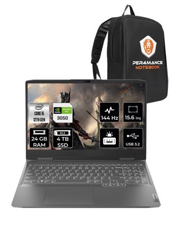 Lenovo LOQ 15IRH8 82XV00WYTX Harici GeForce RTX 3050 Intel Core i5 12450H 24 GB Ram 4 TB SSD 15.6 inç Full HD FreeDos Oyuncu Laptop + PER4 Çanta