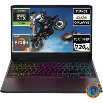 Lenovo Ideapad Gaming 3 82K2023LTX02 CNT003 Harici GeForce RTX 3060 AMD Ryzen 5 5600H 16 GB Ram 1 + 1 TB SSD 15.6 inç Full HD FreeDos Oyuncu Laptop