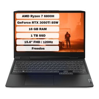 Lenovo Ideapad Gaming 3 15ARH7 82SB00X6TX Harici GeForce RTX 3050 Tİ AMD Ryzen 7 6800H 16 GB Ram 1 TB SSD 15.6 inç Full HD FreeDos Oyuncu Laptop