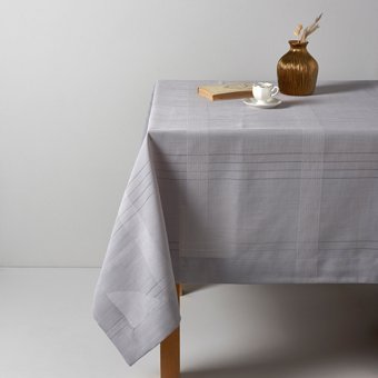 Linens Basic Polyester 160 x 220 cm Dikdörtgen Masa Örtüsü Gri