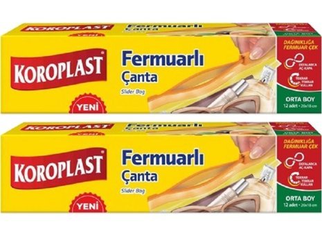 Koroplast Orta Fermuarlı Buzdolabı Poşeti 12x2'li