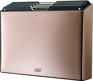 Joseph Joseph 60172 Folio Plastik Orta Standlı Rose Gold-Siyah 4'lü Kesme Tahtası