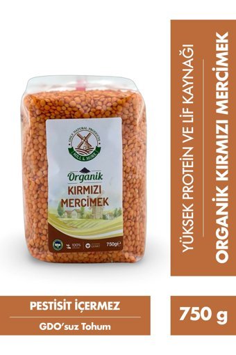 Mill More Organik Glutensiz Kırmızı Mercimek 750 gr