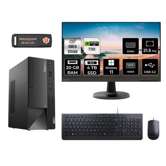 Lenovo Thinkcentre Neo 50T M0MJTXD420 Harici GeForce GT 730 Intel Core i5 12400 20 GB Ram 4 TB SSD Tower Windows 11 Pro 21.5 inç Monitörlü Masaüstü Oyuncu Bilgisayarı