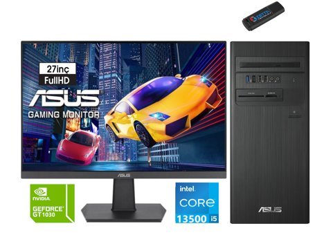 Asus Expertcenter H1S500TE-5135000020W48 Harici GeForce GT 1030 Intel Core i5 13500 16 GB Ram 1 TB SSD Tower Windows 11 Pro 27 inç Monitörlü Masaüstü Oyuncu Bilgisayarı + Zetta Flash Bellek